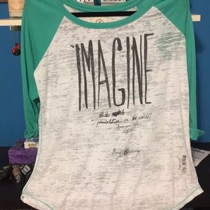 Green and white shirt